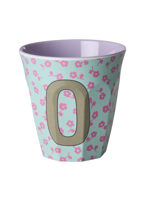 RICE O - Middelgroot Beker - Flowers Soft Blue - RICE