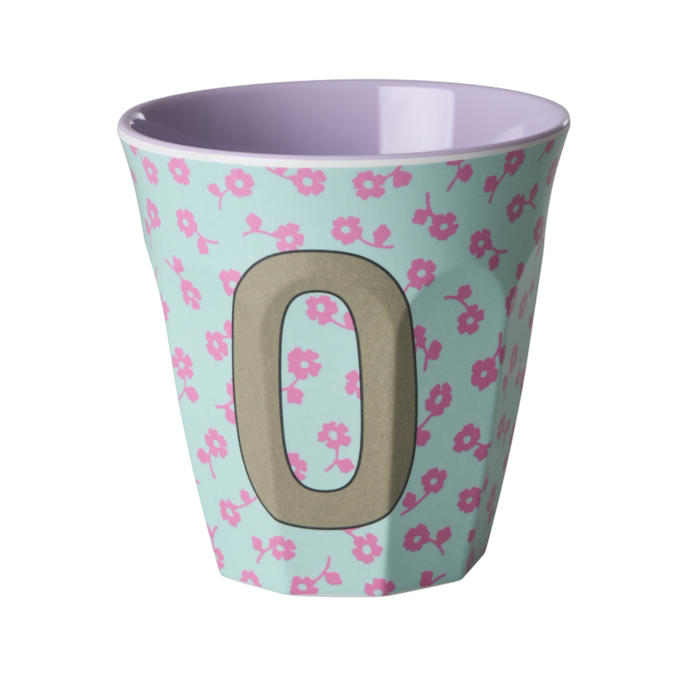 RICE - O - Middelgroot Beker - Flowers Soft Blue