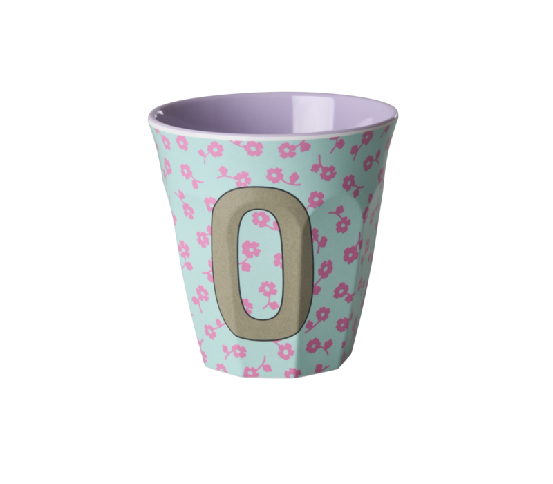 RICE - O - Middelgroot Beker - Flowers Soft Blue