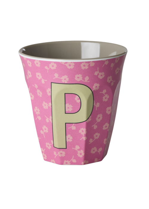 RICE P - Middelgroot Beker - Flowers Pink - RICE