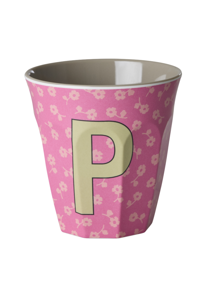 RICE - P - Middelgroot Beker - Flowers Pink