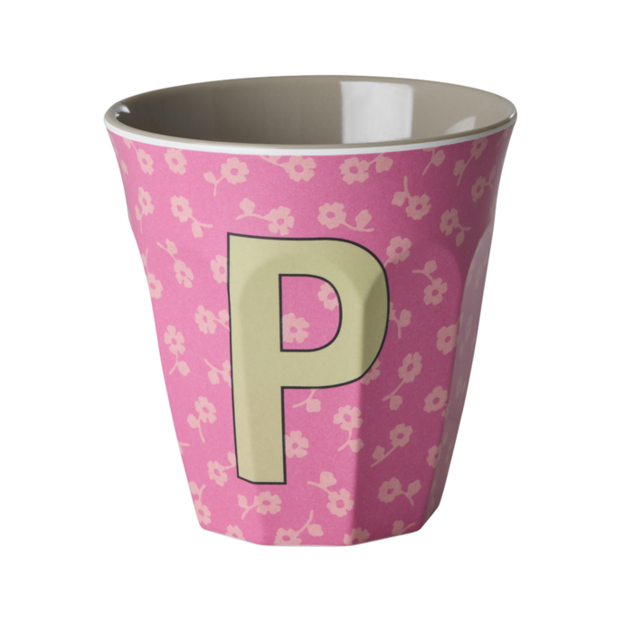 RICE - P - Middelgroot Beker - Flowers Pink