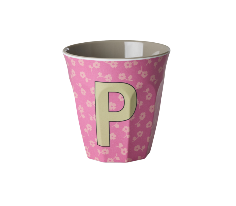 RICE - P - Middelgroot Beker - Flowers Pink