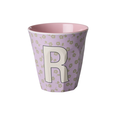 R - Middelgroot Beker - Flowers Soft Purple - RICE 