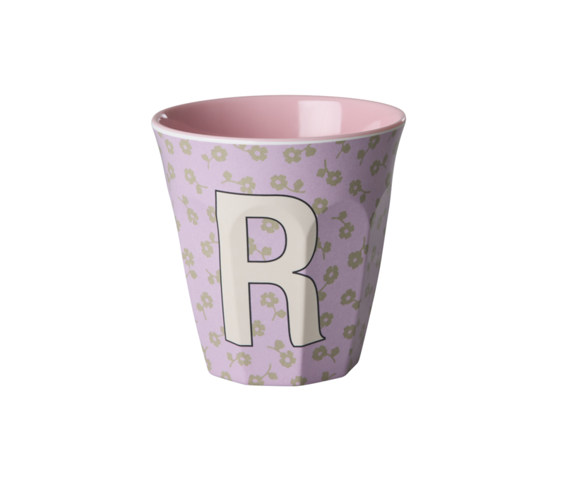 RICE - R - Middelgroot Beker - Flowers Soft Purple