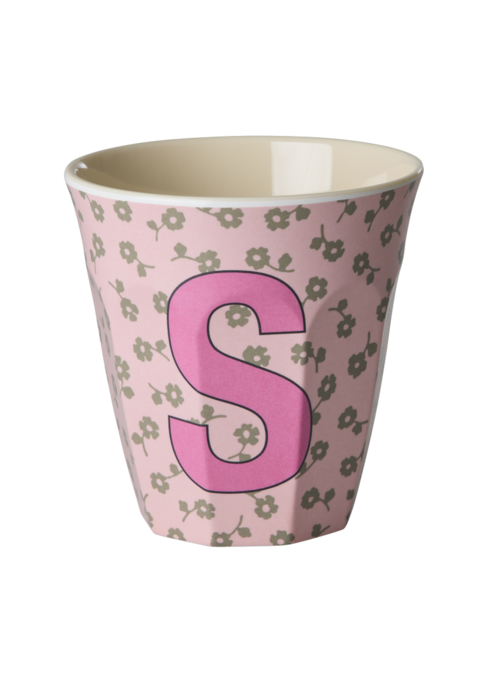 RICE S - Middelgroot Beker - Flowers Soft Pink - RICE