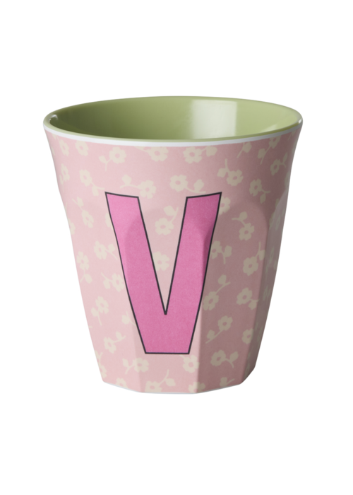 RICE V - Middelgroot Beker - Flowers Soft Pink - RICE