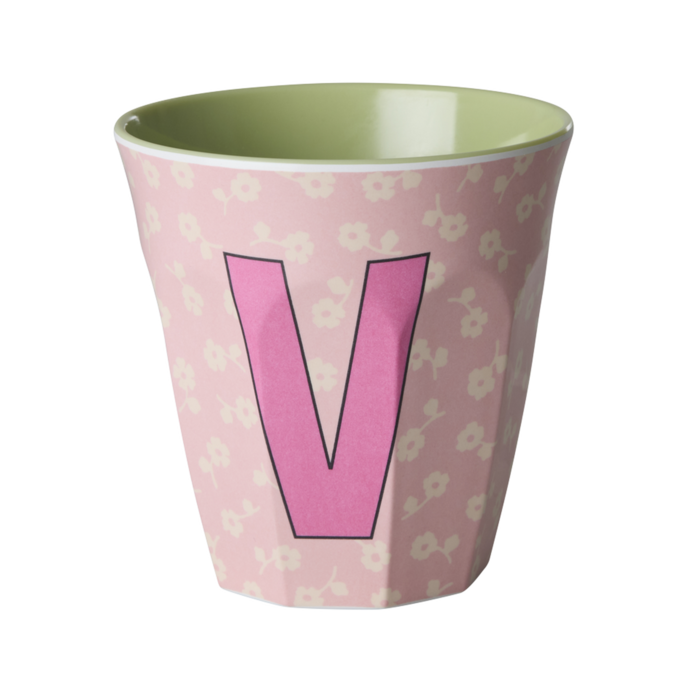 RICE - V - Middelgroot Beker - Flowers Soft pink