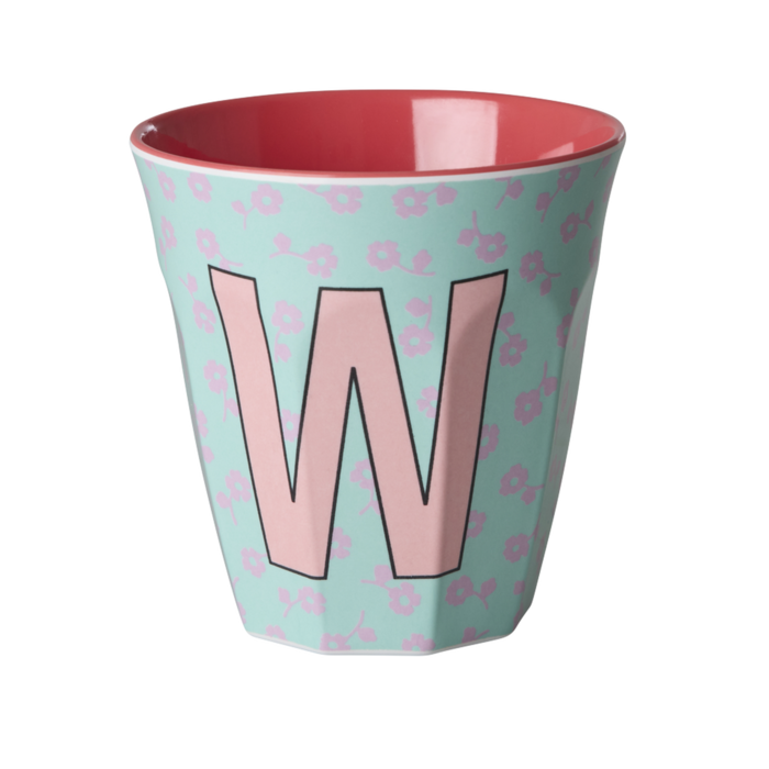 RICE - W - Middelgroot Beker - Flowers Soft Blue