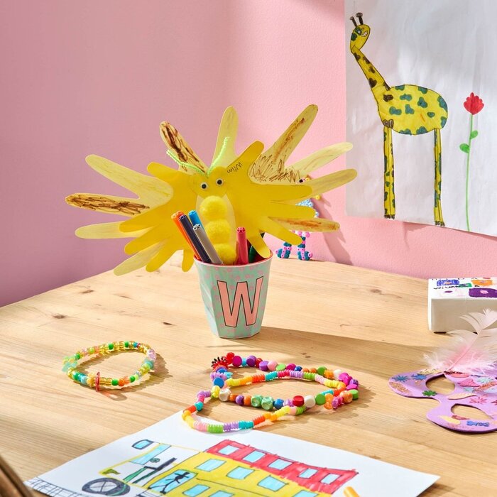 RICE - W - Middelgroot Beker - Flowers Soft Blue