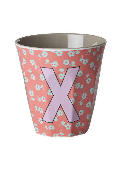 RICE X - Middelgroot Beker - Flowers Coral - RICE