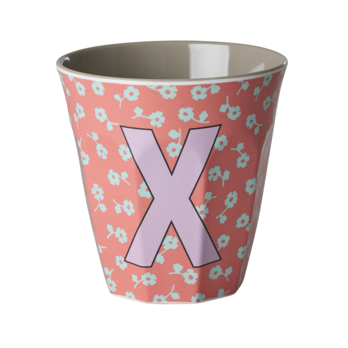 RICE - X - Middelgroot Beker - Flowers Coral