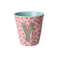 RICE - Y - Middelgroot Beker - Flowers Pink