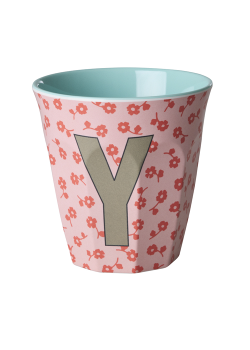 RICE Y - Middelgroot Beker - Flowers Pink - RICE