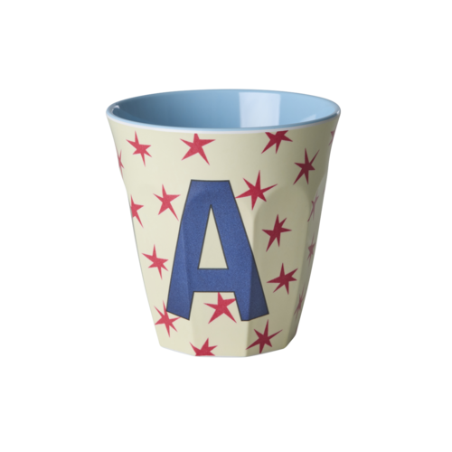 A - Middelgroot Beker - Stars Cream - RICE 