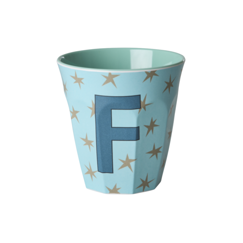 F - Middelgroot Beker - Stars Blue - RICE 