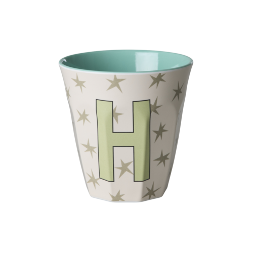 H - Middelgroot Beker - Stars Cream - RICE 