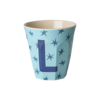 L - Middelgroot Beker - Stars Soft Blue - RICE