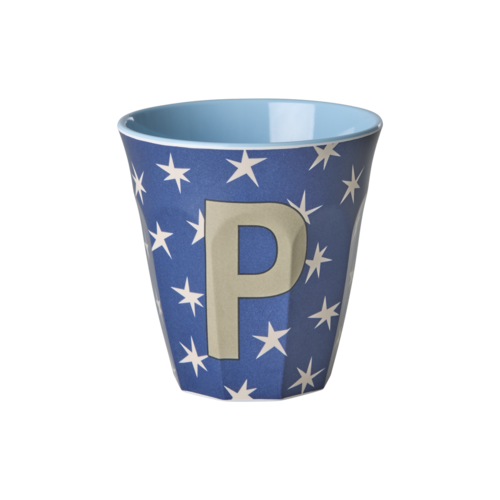 P - Middelgroot Beker - Stars Dark Blue - RICE 