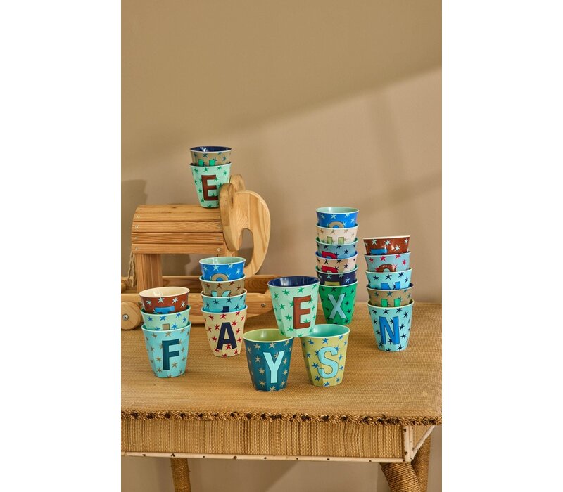 RICE - S - Middelgroot Beker - Stars Soft Green