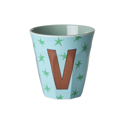 V - Middelgroot Beker - Stars Soft Blue - RICE 