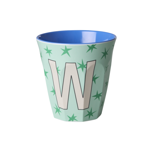 W - Middelgroot Beker - Stars Soft Green - RICE 