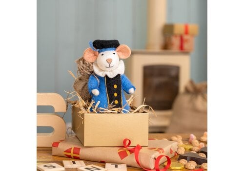 Sjaal met een Verhaal Decoratie Muis Pietermuis Blauw - Sjaal met een Verhaal