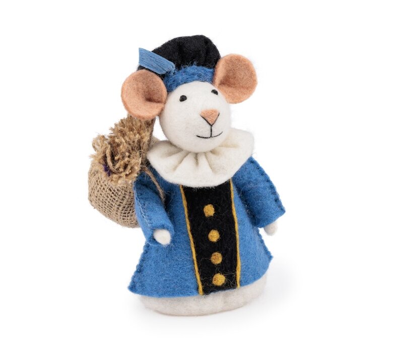 Sjaal met een Verhaal - Decoratie Muis Pietermuis Blauw