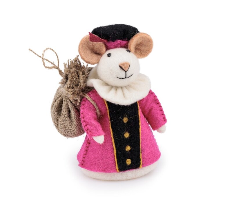 Sjaal met een Verhaal - Decoratie Muis Pietermuis Fuchsia