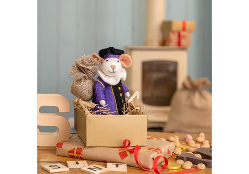 Sjaal met Verhaal Decoratie Muis Pietermuis Paars - Sjaal met een Verhaal