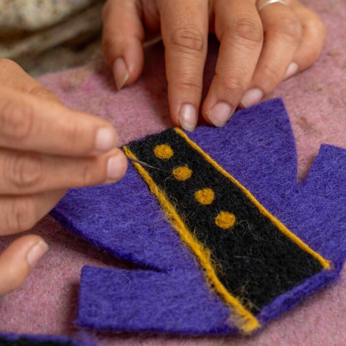 Sjaal met een Verhaal - Decoratie Muis Pietermuis Paars