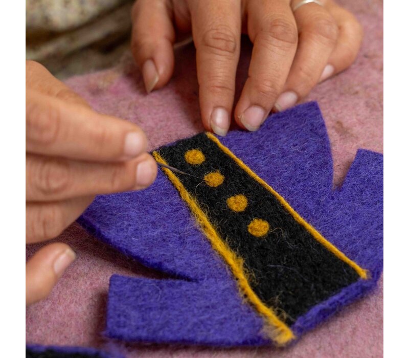 Sjaal met een Verhaal - Decoratie Muis Pietermuis Paars