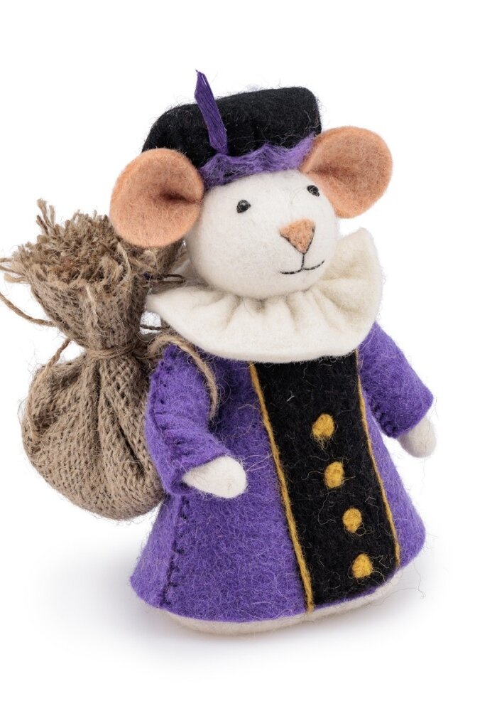 Sjaal met een Verhaal - Decoratie Muis Pietermuis Paars