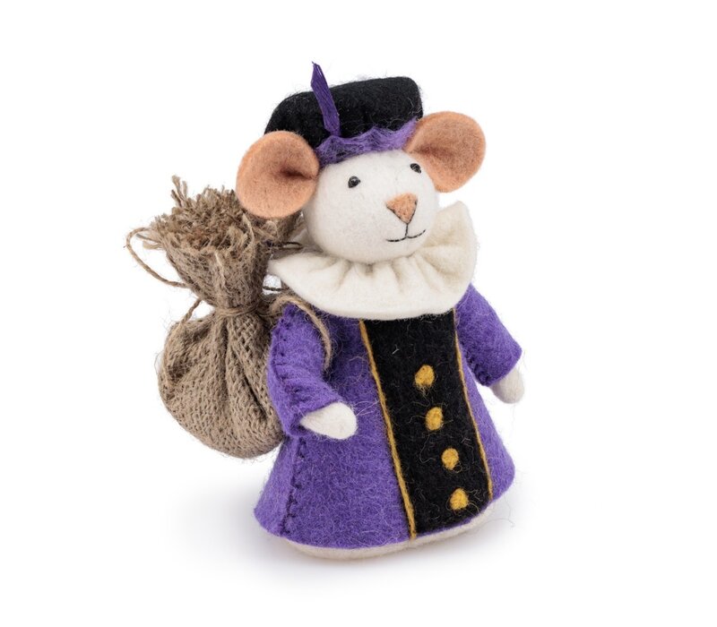 Sjaal met een Verhaal - Decoratie Muis Pietermuis Paars