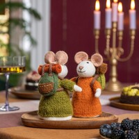 Sjaal met een Verhaal - Decoratie Muis Wandelaar Lichtgroen