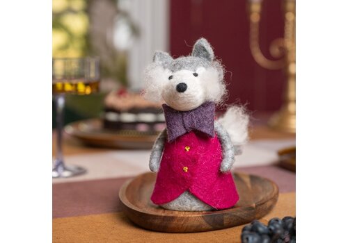 Sjaal met Verhaal Decoratie Wolf Indian Summer Burgundy - Sjaal met een Verhaal