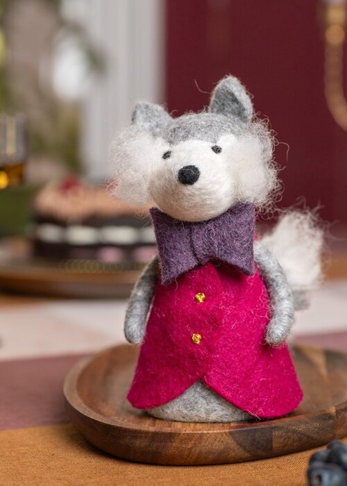 Sjaal met Verhaal Decoratie Wolf Indian Summer Burgundy - Sjaal met een Verhaal