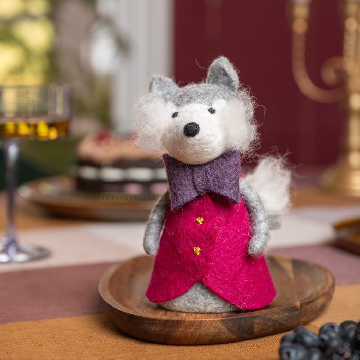 Sjaal met een Verhaal - Decoratie Wolf Indian Summer Burgundy