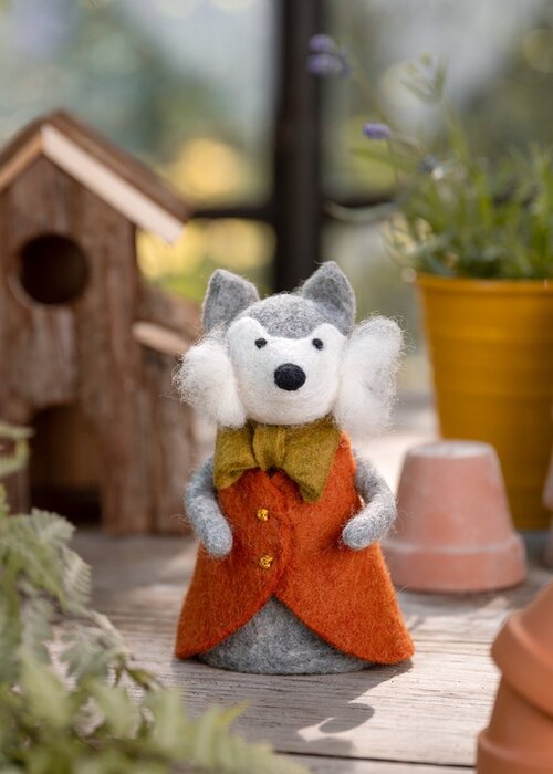 Sjaal met Verhaal Decoratie Wolf Indian Summer Cognac - Sjaal met een Verhaal