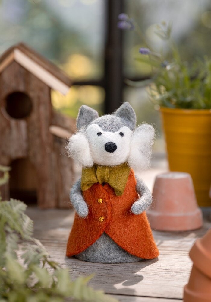 Sjaal met een Verhaal - Decoratie Wolf Indian Summer Cognac