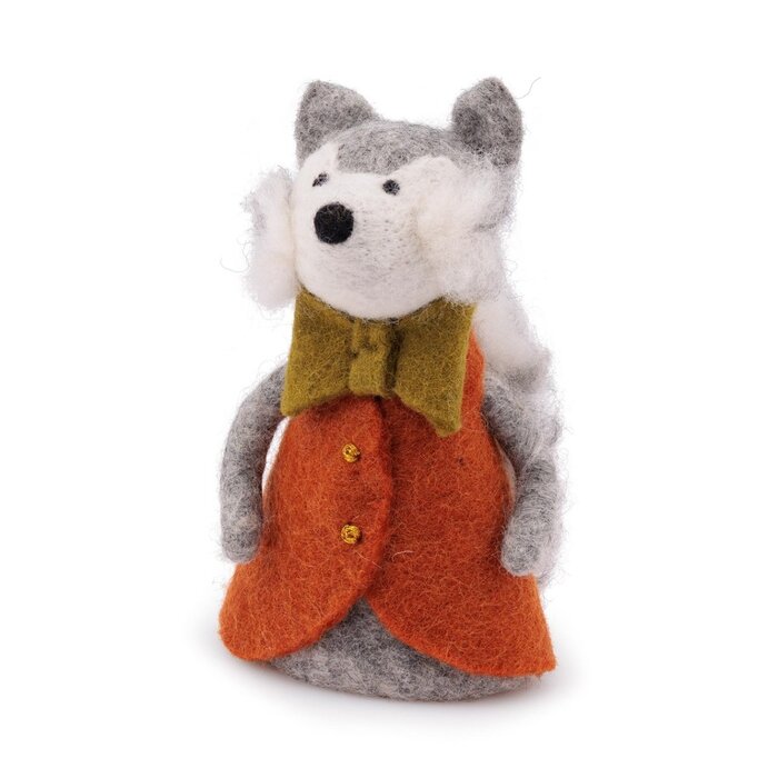 Sjaal met een Verhaal - Decoratie Wolf Indian Summer Cognac