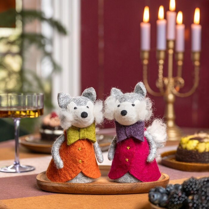 Sjaal met een Verhaal - Decoratie Wolf Indian Summer Cognac