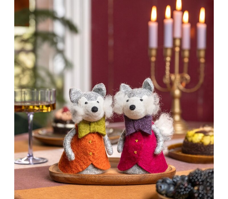 Sjaal met een Verhaal - Decoratie Wolf Indian Summer Burgundy