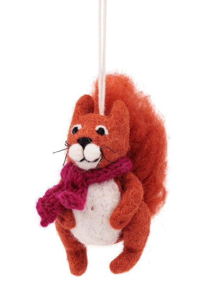 Sjaal met een Verhaal - Hanger Eekhoorn Indian Summer Burgundy