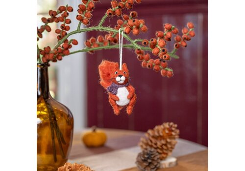 Sjaal met Verhaal Hanger Eekhoorn Indian Summer Paars - Sjaal met een Verhaal