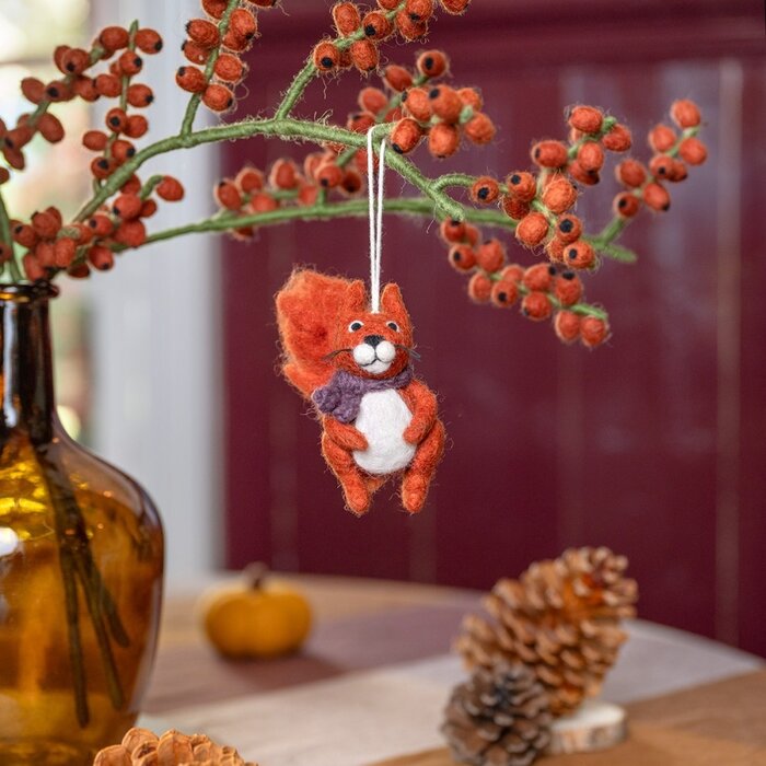 Sjaal met Verhaal Hanger Eekhoorn Indian Summer Paars - Sjaal met een Verhaal