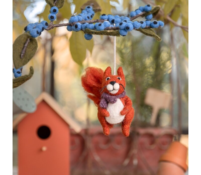 Sjaal met een Verhaal - Hanger Eekhoorn Indian Summer Paars