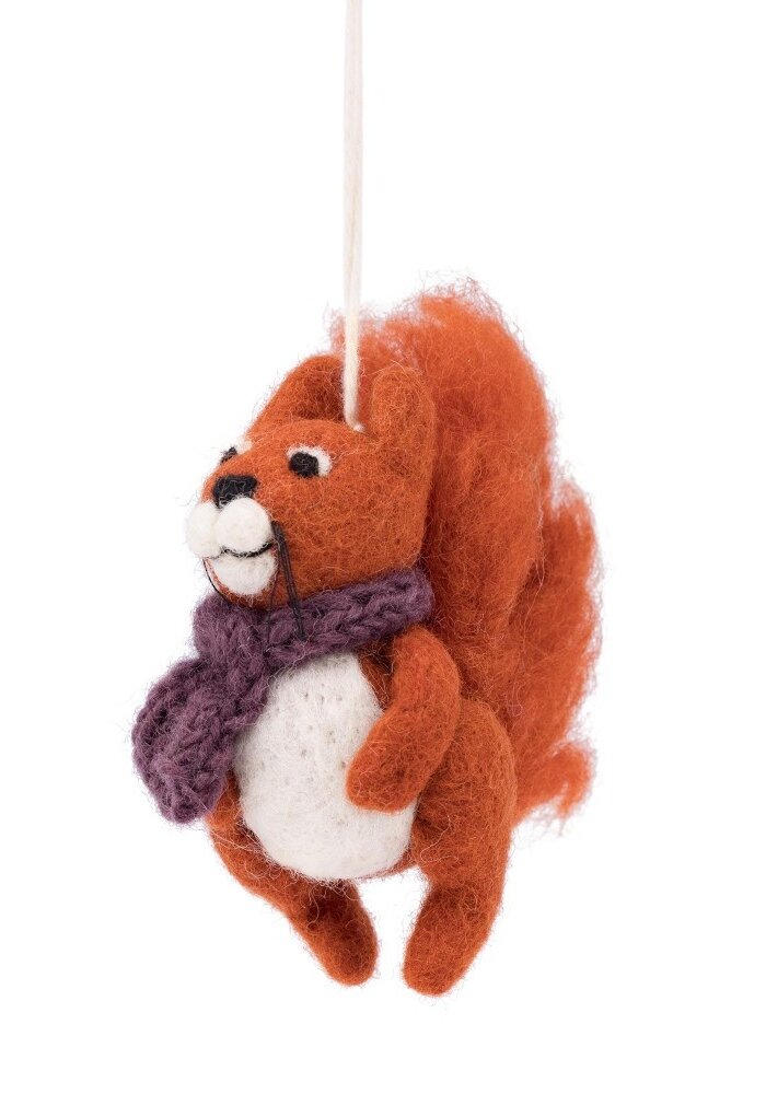 Sjaal met een Verhaal - Hanger Eekhoorn Indian Summer Paars