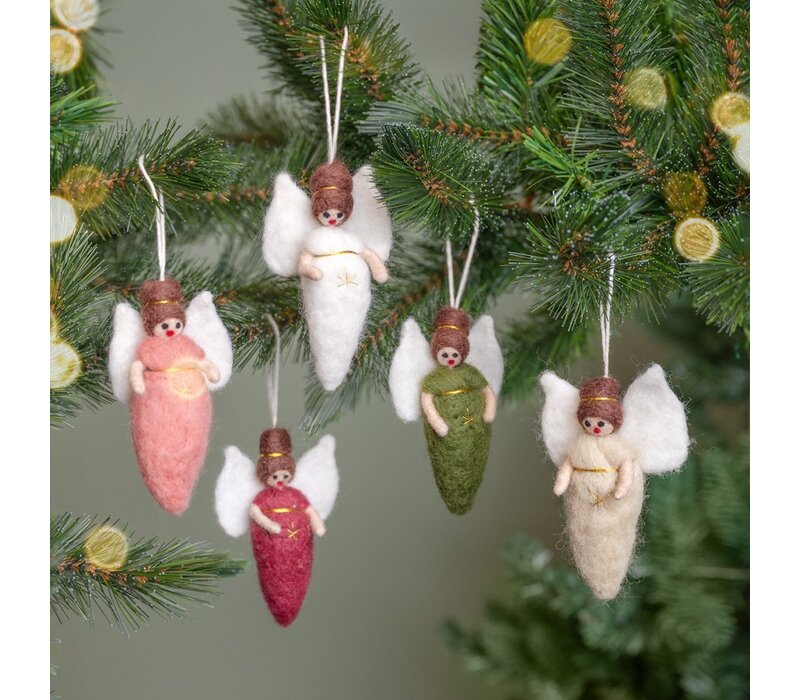 Sjaal met een Verhaal - Hanger Engeltje Mistletoe-Groen