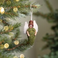 Sjaal met een Verhaal - Hanger Engeltje Mistletoe-Groen